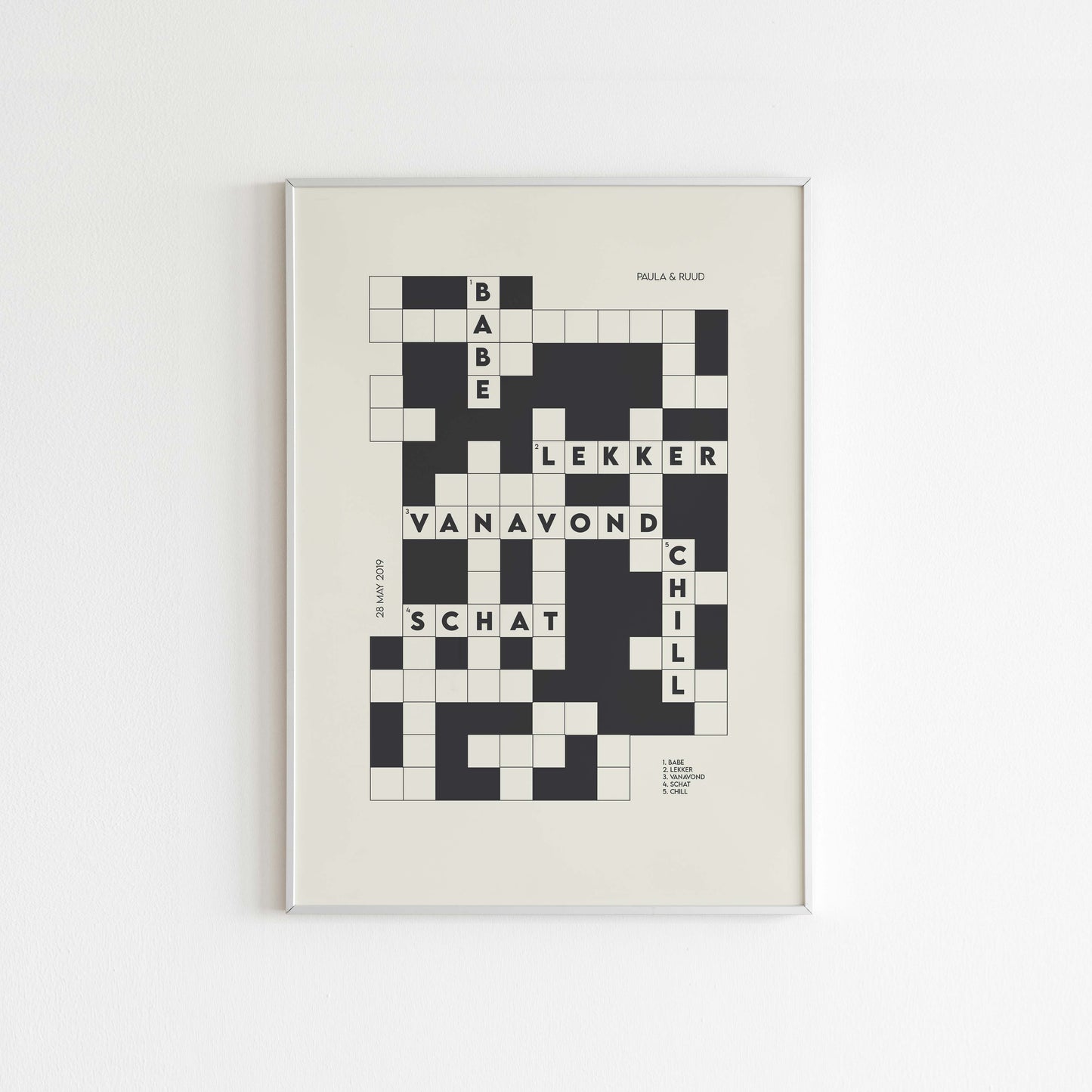 Whatsapp Conversation Art - Most Used Words - Crossword