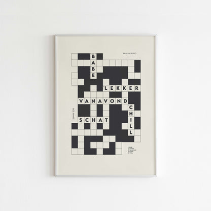 Whatsapp Conversation Art - Most Used Words - Crossword