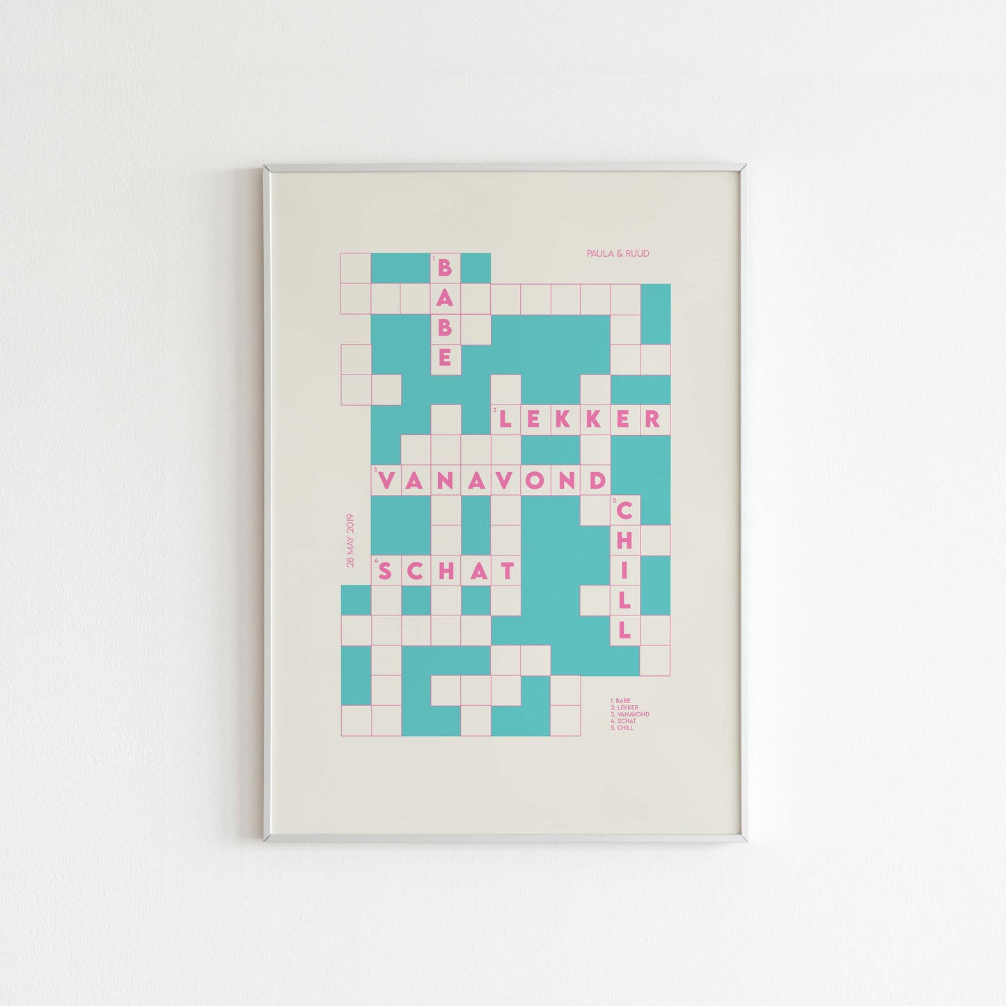 Whatsapp Conversation Art - Most Used Words - Crossword