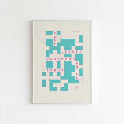 Whatsapp Conversation Art - Most Used Words - Crossword